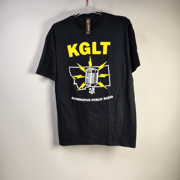 Gildan Other - KGLT‎ Bozeman Montana Public Radio T-Shirt Size XL Black Mic Logo